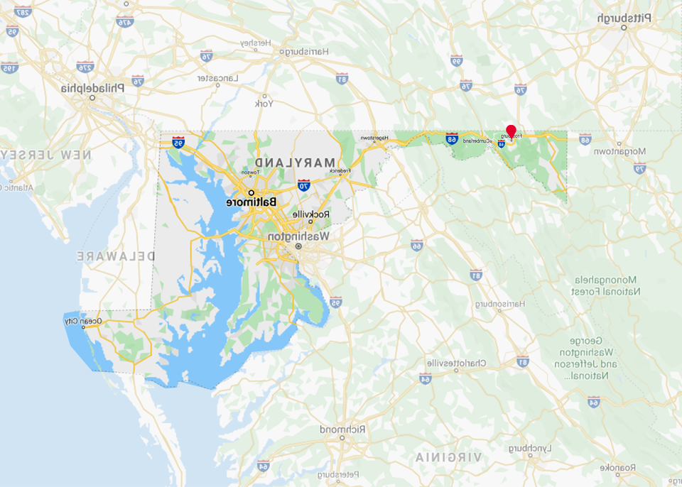 google map of maryland