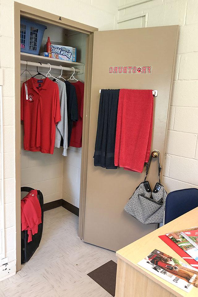 sample closet in Allen Hall