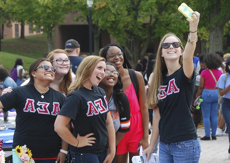 sorority taking selfie