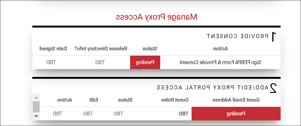 Manage Proxy Access window